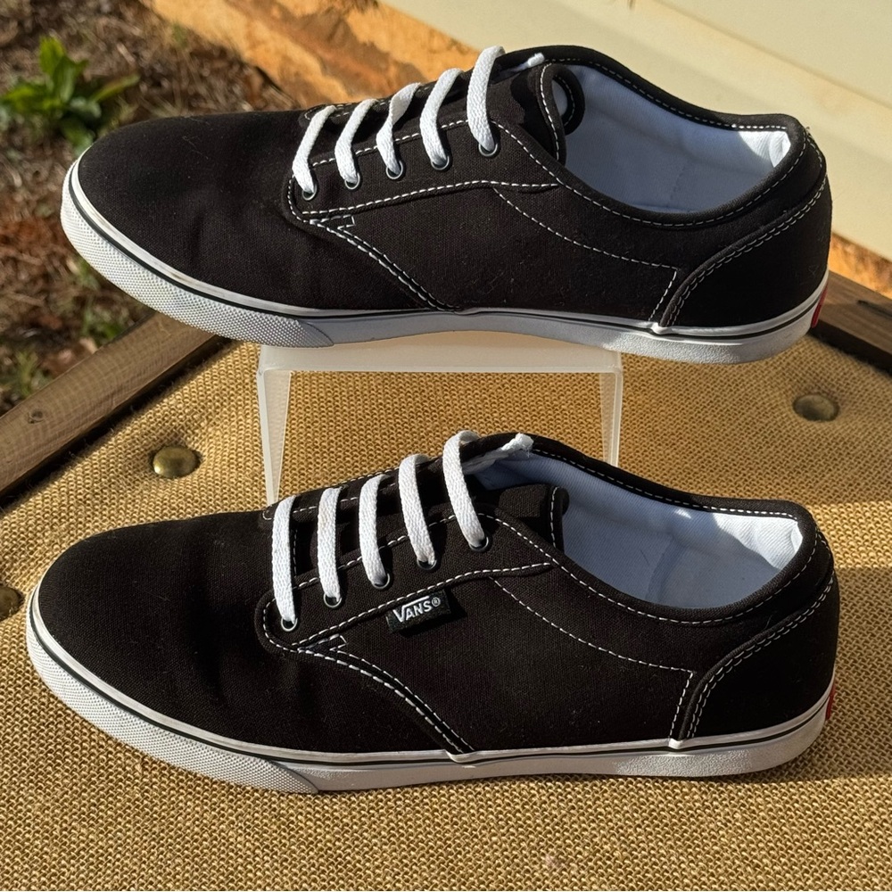 Vans Women's Size 8.5 Black and White Canvas Sneakers